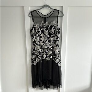 Black and White High Low Spaghetti Strap Sundress
